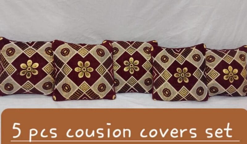 Velvet Jacquard Cushion Covers - 5pcs Set