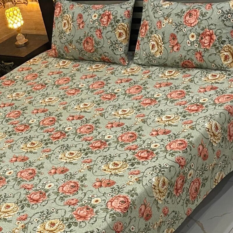 3 PCs King Size Bed Sheet-Double Bed Sheet