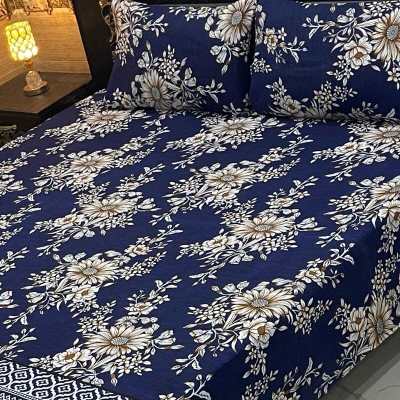 3 PCs King Size Bed Sheet-Double Bed Sheet