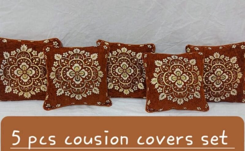 Velvet Jacquard Cushion Covers - 5pcs Set