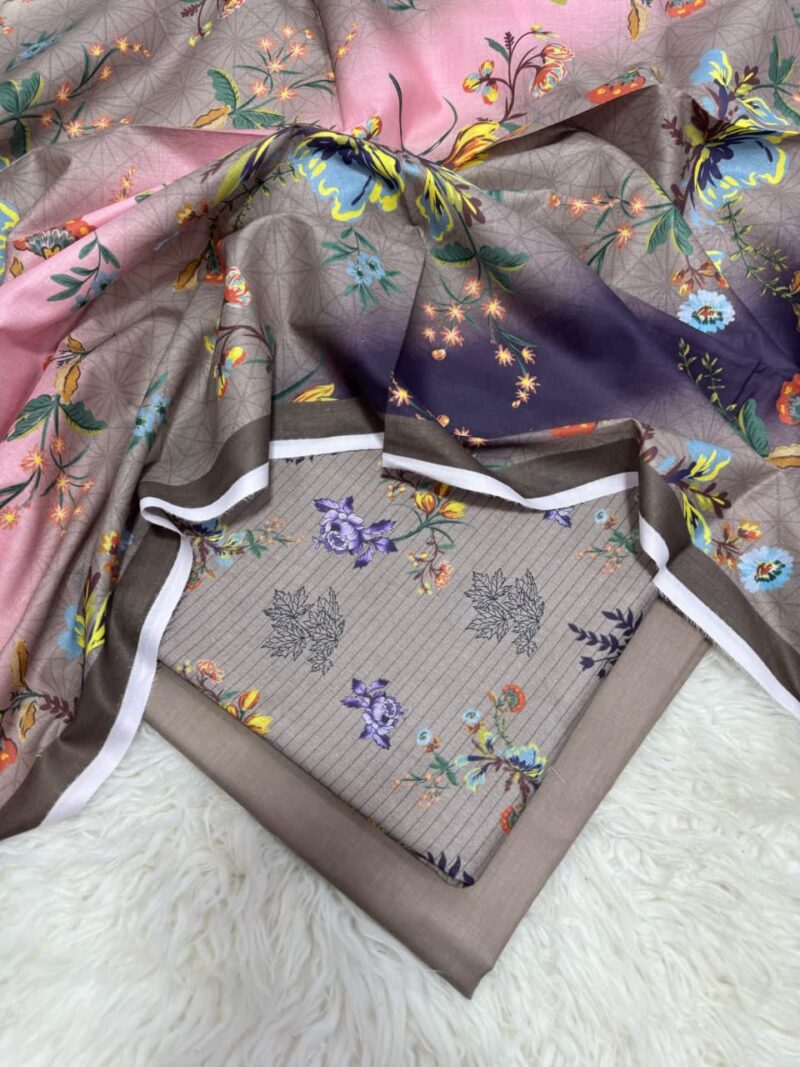 3 Piece Unstitched Printed Lawn Suit