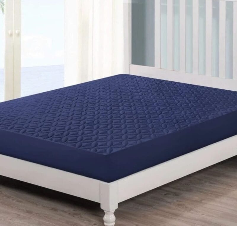Quilted Waterproof Mattress Cover | Protector | Double Bed | King Size-Blue