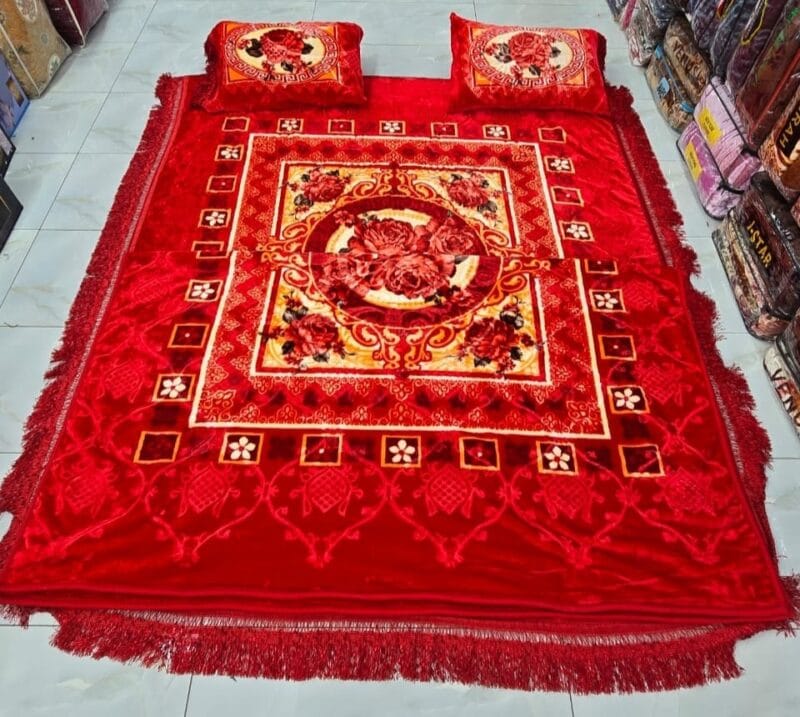 4pcs Embossed Bed Cover Set Double Bed