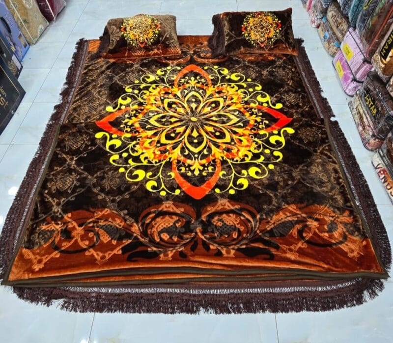 4pcs Embossed Bed Cover Set Double Bed
