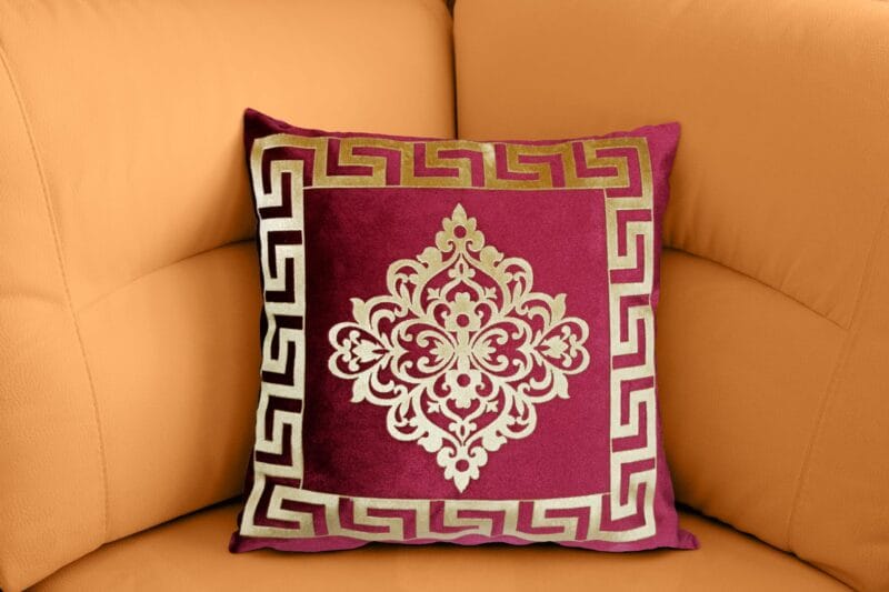 Embossed Velvet Applique Cushion Cover 17 x 17