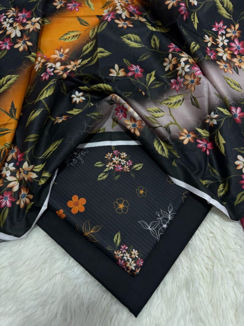 3 Piece Unstitched Printed Lawn Suit