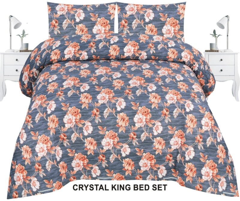 Crystal King Size Bed Sheet Set 3 Pcs