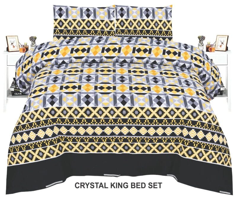 Crystal King Size Bed Sheet Set 3 Pcs