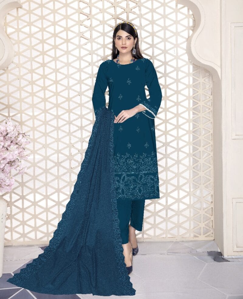 Tawakkal 3pc Boring Embroidery Dhanak Collection