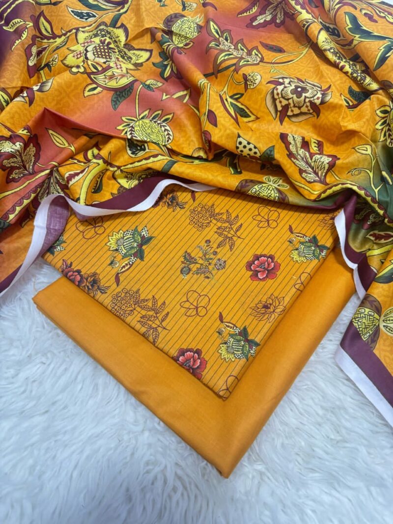 3 Piece Unstitched Printed Lawn Suit