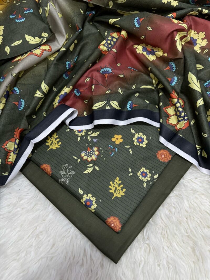3 Piece Unstitched Printed Lawn Suit