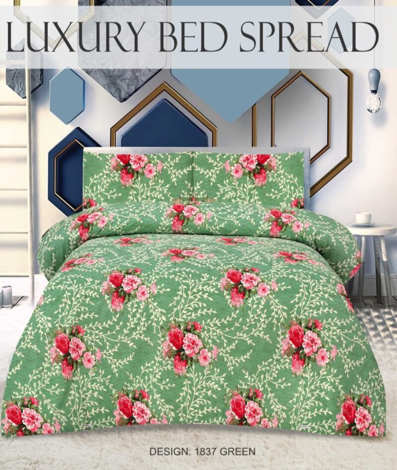 Quilted Bedspread Printed 3-Piece