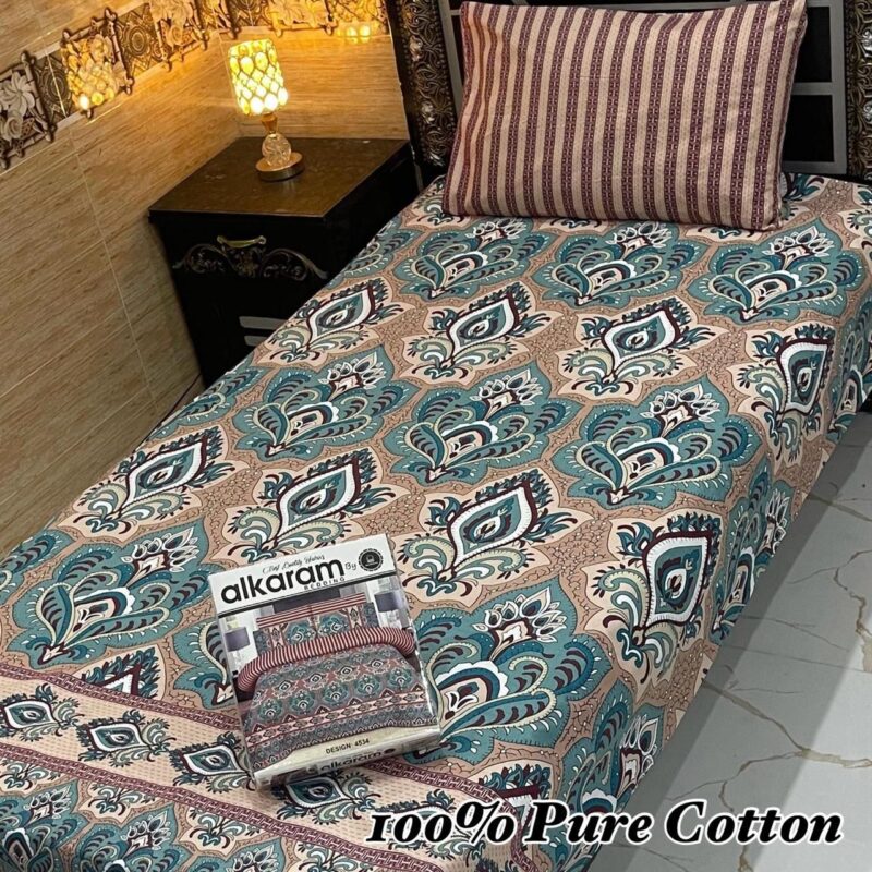 Single Bed Sheet Pair (Set)-Pure Cotton