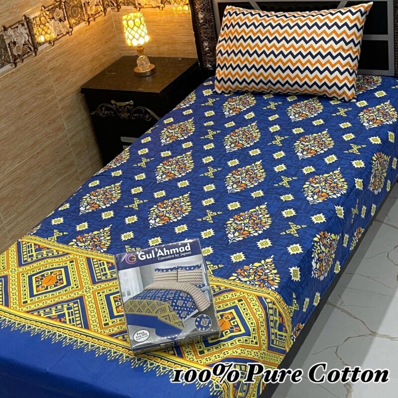 Single Bed Sheet Pair (Set)-Pure Cotton