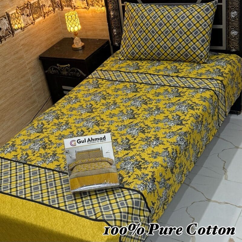 Single Bed Sheet Pair (Set)-Pure Cotton