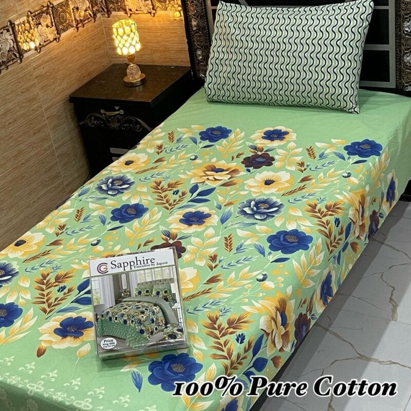 Single Bed Sheet Pair (Set)-Pure Cotton