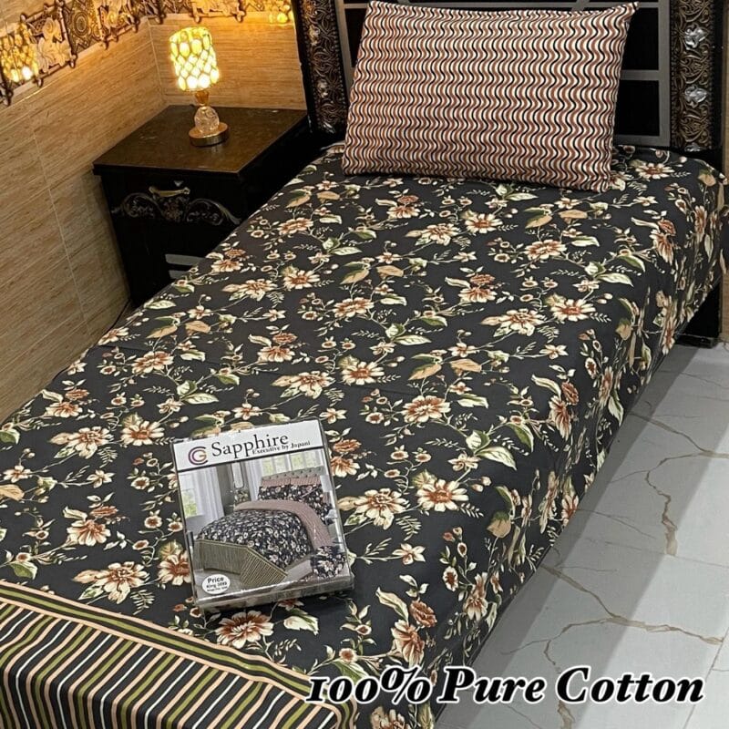 Single Bed Sheet Pair (Set)-Pure Cotton