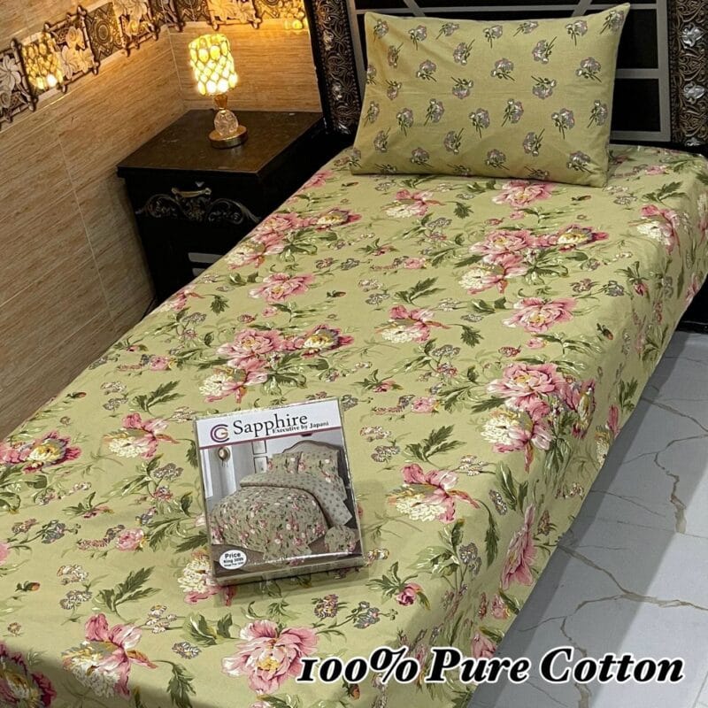 Single Bed Sheet Pair (Set)-Pure Cotton