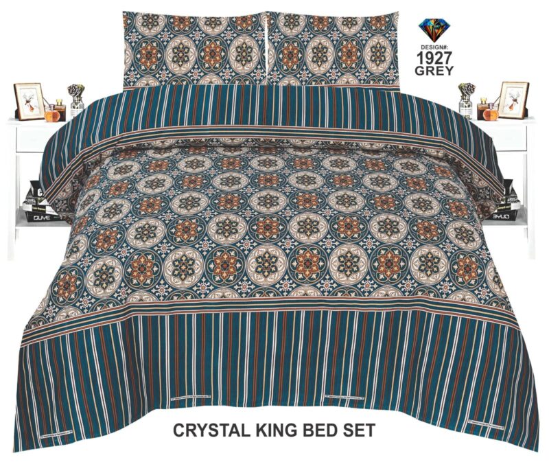 Crystal King Size Bed Sheet Set-3Pcs