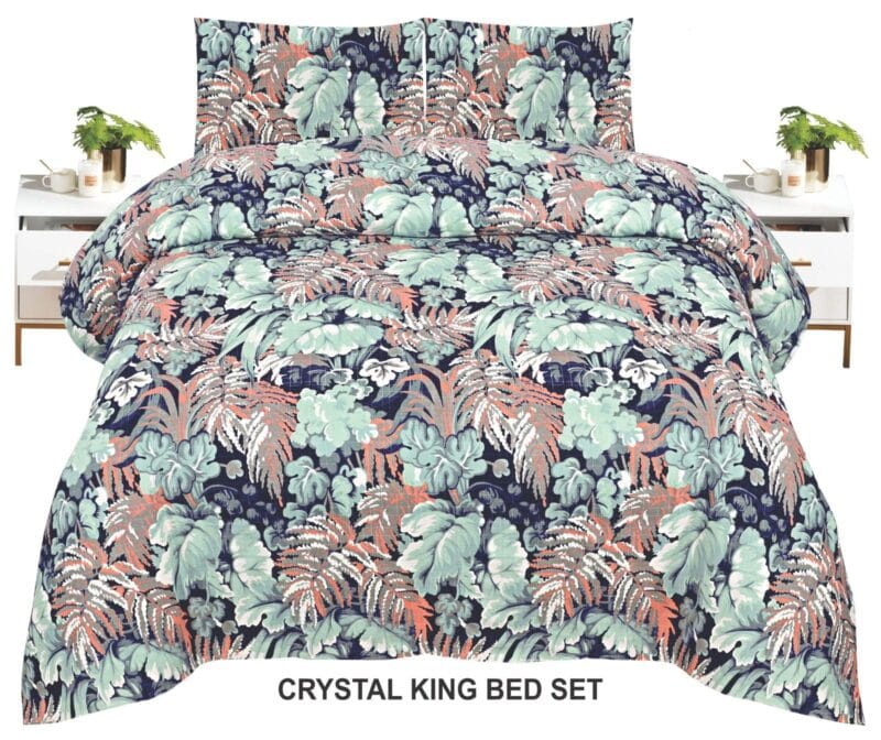 Crystal King Size Bed Sheet Set-3Pcs