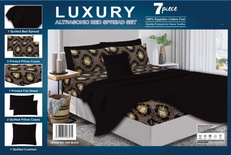 Luxury 7 Piece Bed spread Set | Comforter Set
