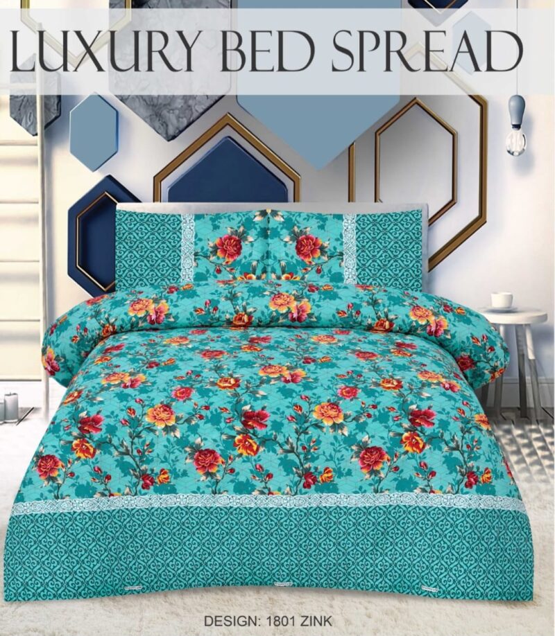 Quilted Bedspread Printed 3-Piece