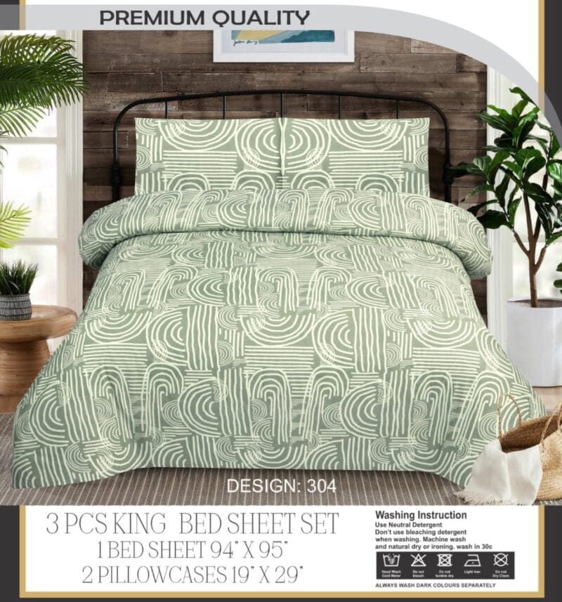 3 Pcs King Bed Sheet Set | Soft Luxurious and Stylish