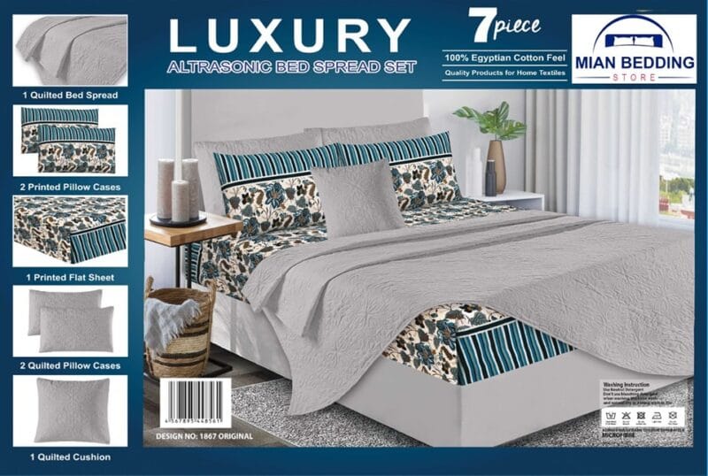 Luxury 7 Piece Bed spread Set | Comforter Set